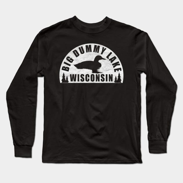 Big Dummy Lake Northern Wisconsin Loon Long Sleeve T-Shirt by BirdsEyeWorks